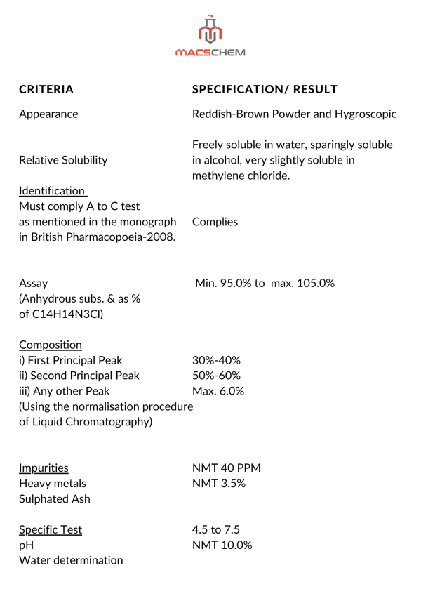 Acriflavine Neutral Specifications- MacsChem