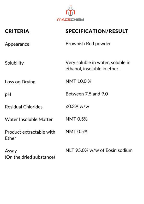 Eosin Y Specification Macschem