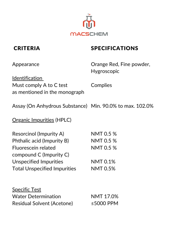 Fluorescein sodium Specifications-MacsChem